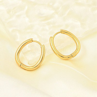 PVD Vacuum Plating 202 Stainless Steel Huggie Oval Hoop Earrings EJEW-H003-07G-06-1
