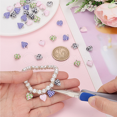 40Pcs 4 Styles Handmade Polymer Clay Charms CLAY-SC0002-91A-1