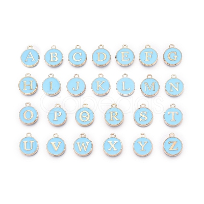 Initial Letter A~Z Alphabet Enamel Charms ENAM-Q437-02-1