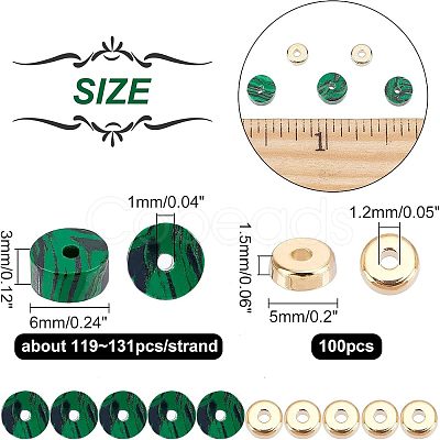 Nbeads 1Strand Synthetic Malachite Beads Strands G-NB0003-30-1