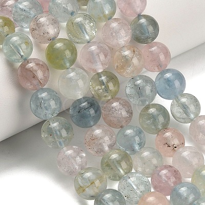 Natural Morganite Beads Strands G-H329-C13-8mm-AA-1