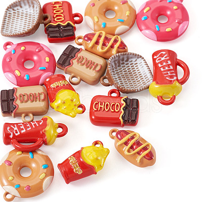 16Pcs 8 Styles Baking Paint Alloy Pendants FIND-TA0009-64-1