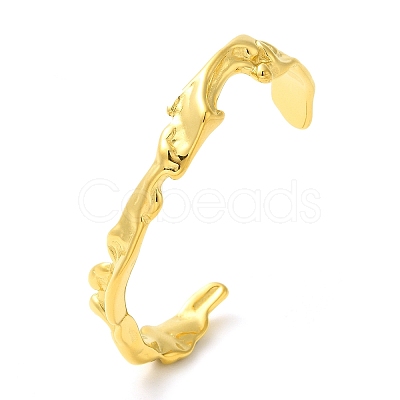 304 Stainless Steel Cuff Bangles for Women BJEW-D038-01G-1