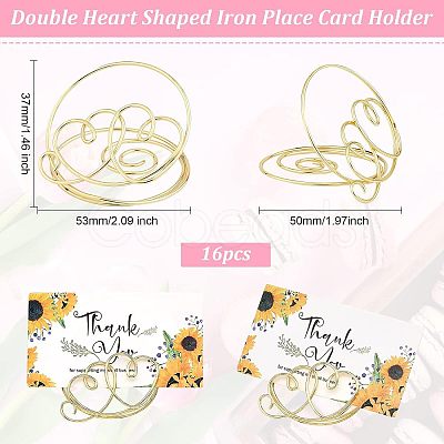 Vortex with Double Heart Shaped Iron Place Card Holder AJEW-WH0248-119-1