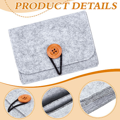 5Pcs Felt Jewelry Storage Bags with Button ABAG-BC0001-71B-1