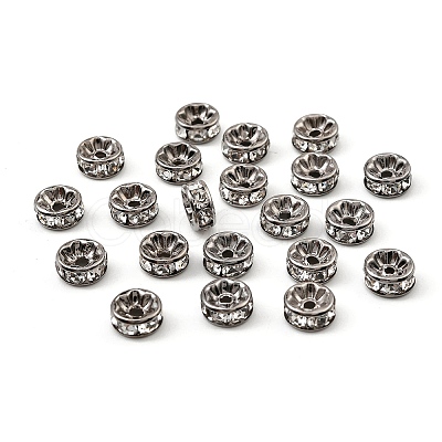 Brass Rhinestone Spacer Beads X-RB-A014-Z8mm-01B-NF-1