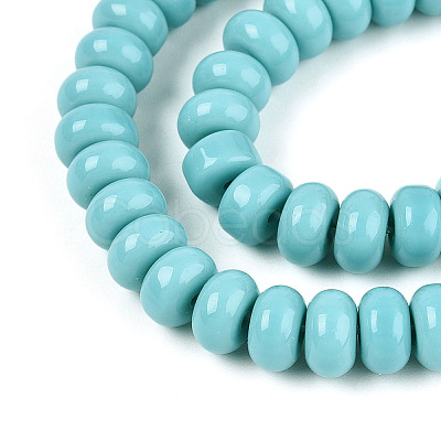 Opaque Solid Color Glass Beads Strands GLAA-ZX008-8mm-18R-1