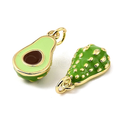 Fruit Brass Enamel Pendants X-KK-M324-04C-G-1