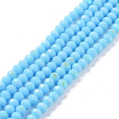 Electroplate Opaque Solid Color Glass Beads Strands EGLA-A034-P3mm-L11-1