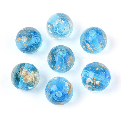 Handmade Gold & Silver Foil Glass Beads FOIL-N030-03A-01D-1