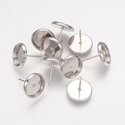 Brass Stud Earring Settings X-KK-H021-1N-NF-1