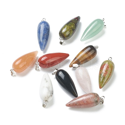 Natural & Synthetic Gemstone Pointed Pendants G-F705-01P-1