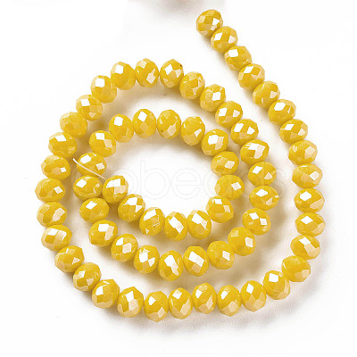 Electroplate Glass Beads Strands X-EGLA-A034-P4mm-A07-1