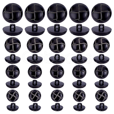 60Pcs 4 Style Plastic Shank Buttons BUTT-HY0001-19C-1