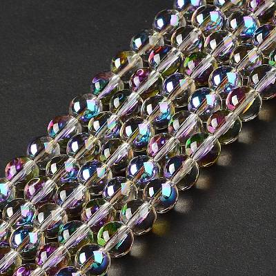 Transparent Electroplate Glass Beads Strands EGLA-I015-01C-1