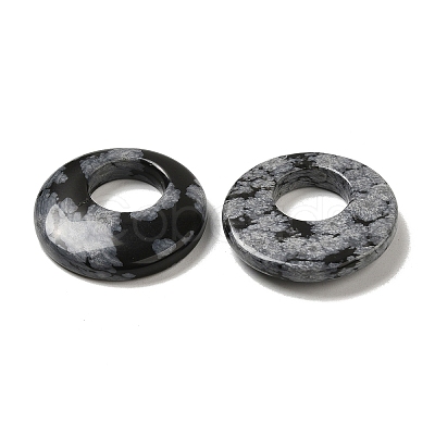 Natural Snowflake Obsidian Pendants G-T122-76M-1