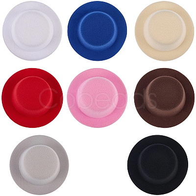 8Pcs 8 Colors EVA Fabric Pillbox Stewardess Fascinator Hat Base for Millinery AJEW-GF0010-94-1