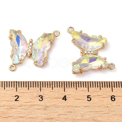 Brass Pave Faceted Glass Connector Charms FIND-Z020-04P-1