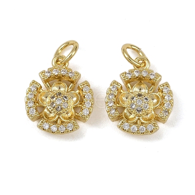 Brass Micro Pave Cubic Zirconia Pendants KK-I358-063G-C-1