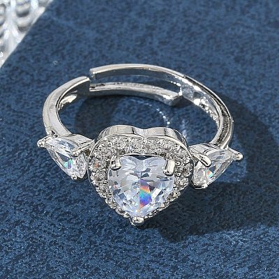 Brass & Cubic Zirconia Finger Rings CU-CBA7E55-15P-1