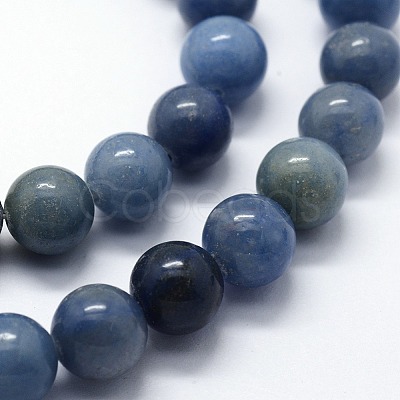 Dyed & Heated Natural Blue Aventurine Beads Strands X-G-I199-24-8mm-1