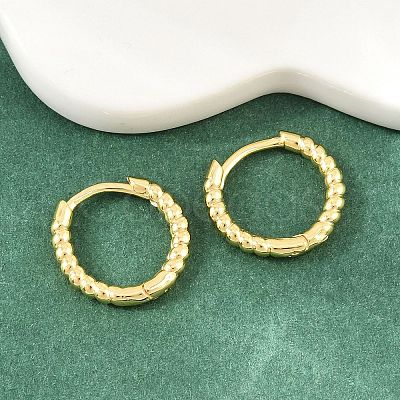Brass Huggie Hoop Earrings KK-CBA8324-18B-G-1