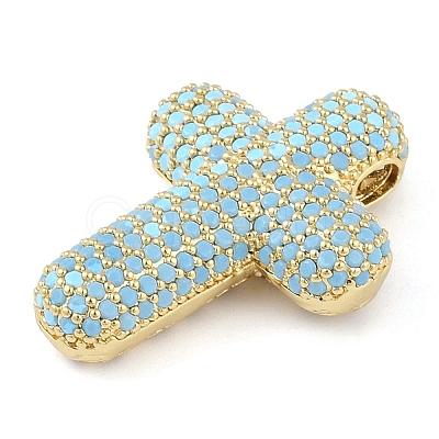 Brass Micro Pave Cubic Zirconia Pendants KK-Q821-01G-1