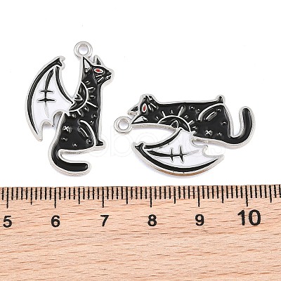 Alloy with Black Enamel Pendants AL-CBA2919-02P-07-1