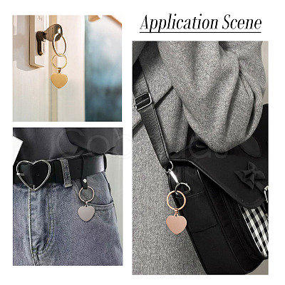 4Pcs 4 Styles Stainless Steel Keychains KEYC-TA0004-81G-1