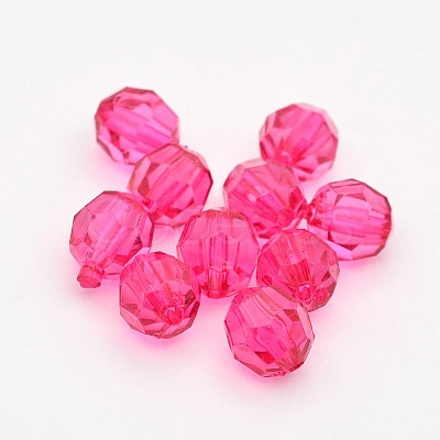 Faceted Transparent Acrylic Round Beads DB6MM-M-1