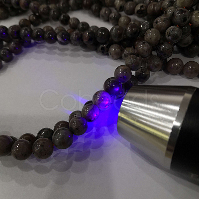 Natural Fluorescent Syenite Rock(Glow under UV Light) Beads Strands G-G789-02B-1