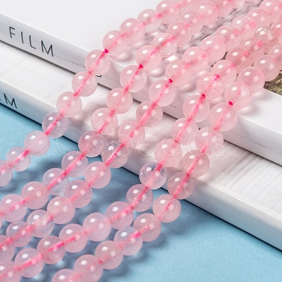 Natural Rose Quartz Beads Strands G-L104-6mm-01-1