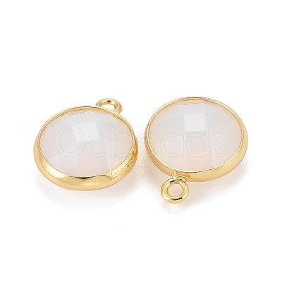 Brass Glass Charms KK-C228-01G-1