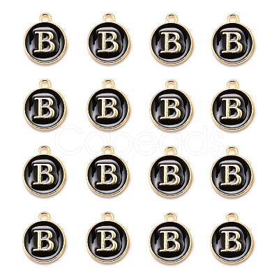 Golden Plated Alloy Charms LS-ENAM-S118-02B-1