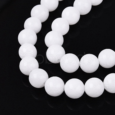 Dyed Natural White Jade Round Bead Strands G-Q937-6mm-20-1