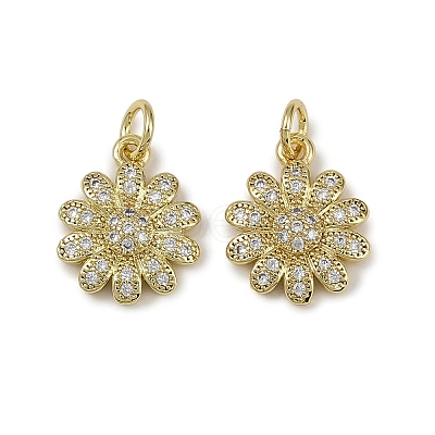 Brass Micro Pave Cubic Zirconia Pendants KK-I358-063G-I-1