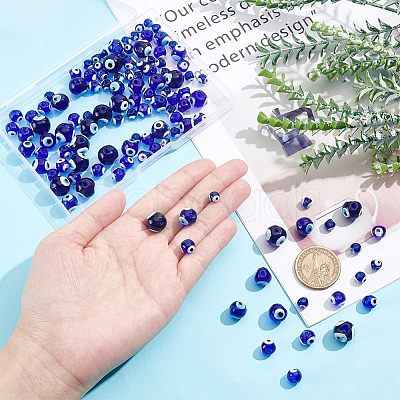 120Pcs 4 Style Handmade Lampwork Beads LAMP-NB0001-68-1