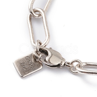 Brass Paperclip Chain Bracelets BJEW-H537-10AS-1