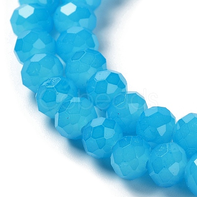 Baking Paint Imitation Jade Glass Bead Strands DGLA-A034-J8MM-A13-1