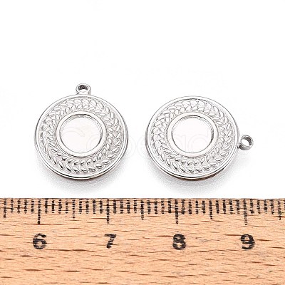 304 Stainless Steel Pendant Cabochon Settings STAS-T067-10P-1