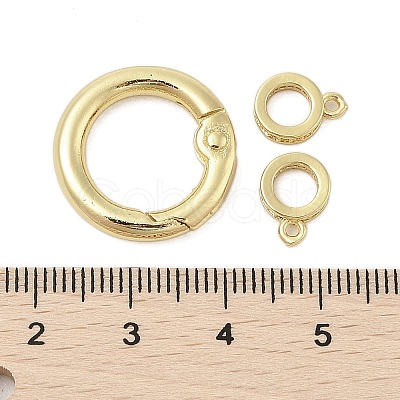 Interlocking Ring Rack Plating Brass Micro Pave Cubic Zirconia Pendants KK-Z074-37G-1