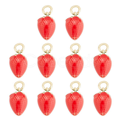 10Pcs Brass Enamel Charms KK-AR0003-63-1
