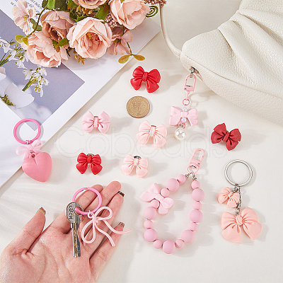 11Pcs Acrylic & Alloy & Plastic Pearl Keychains SJEW-WR00005-1