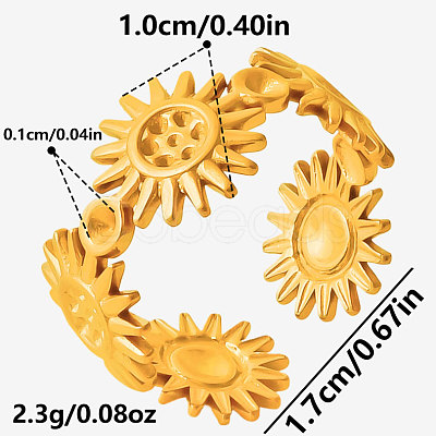 304 Stainless Steel Adjustable Cuff Open Rings LY0879-2-1