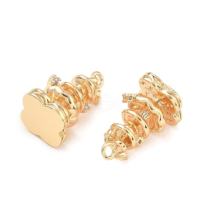 Brass Micro Pave Clear Cubic Zirconia Pendants KK-K351-68G-1