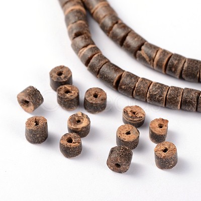 Natural Coconut Column Bead Strands X-COCB-O001-09-1