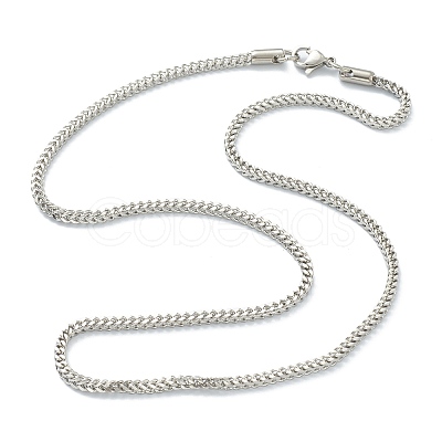 Non-Tarnish 304 Stainless Steel Wheat Chain Necklaces NJEW-I245-08B-P-1