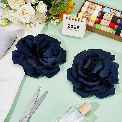 2Pcs Polyester Flower Iron Pins JEWB-GO0001-18D-1