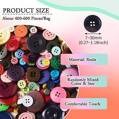 Flat Round Resin Buttons BUTT-TAC0017-01A-1