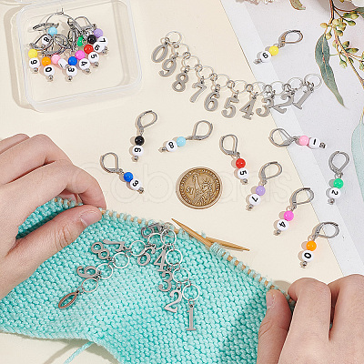 DIY Number 0~9 Knitting Tool Sets HJEW-UN00031-1